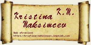 Kristina Maksimčev vizit kartica